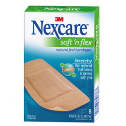 Nexcare Soft 'n Flex Knee and Elbow - 8 pac - Fairy springs pharmacy