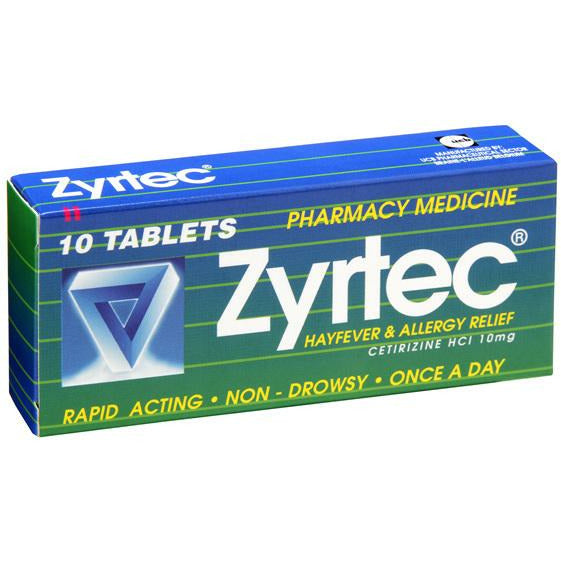 ZYRTEC Allergy & Hayfever Relief 10 tablets - Fairy springs pharmacy